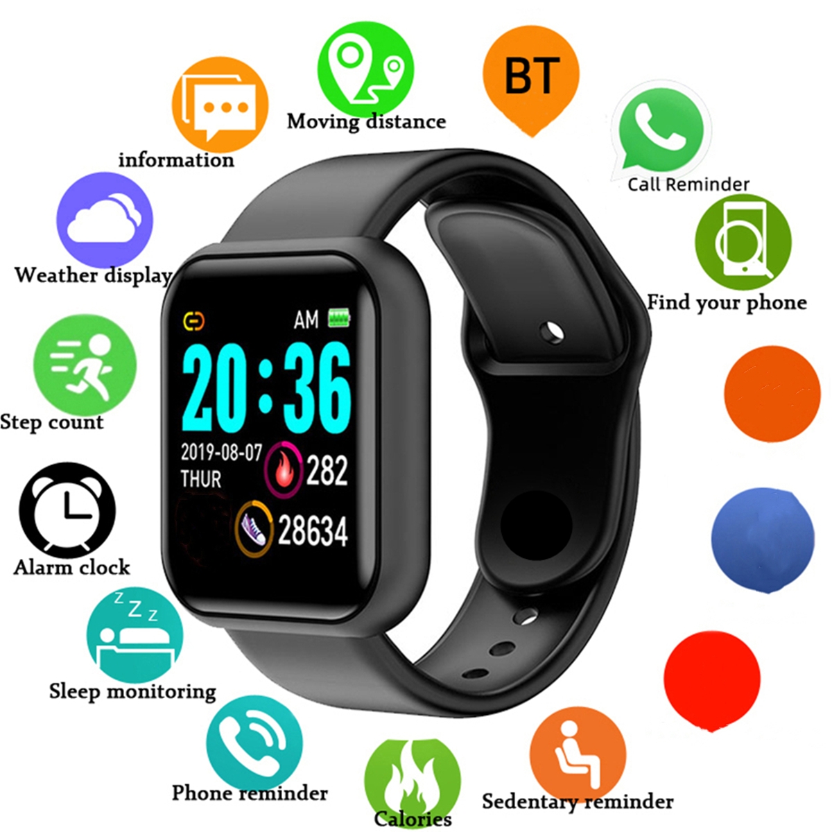 Smartwatch Watches Price - الرجال الساعات الذكية شاشة ملونة بلوتوث