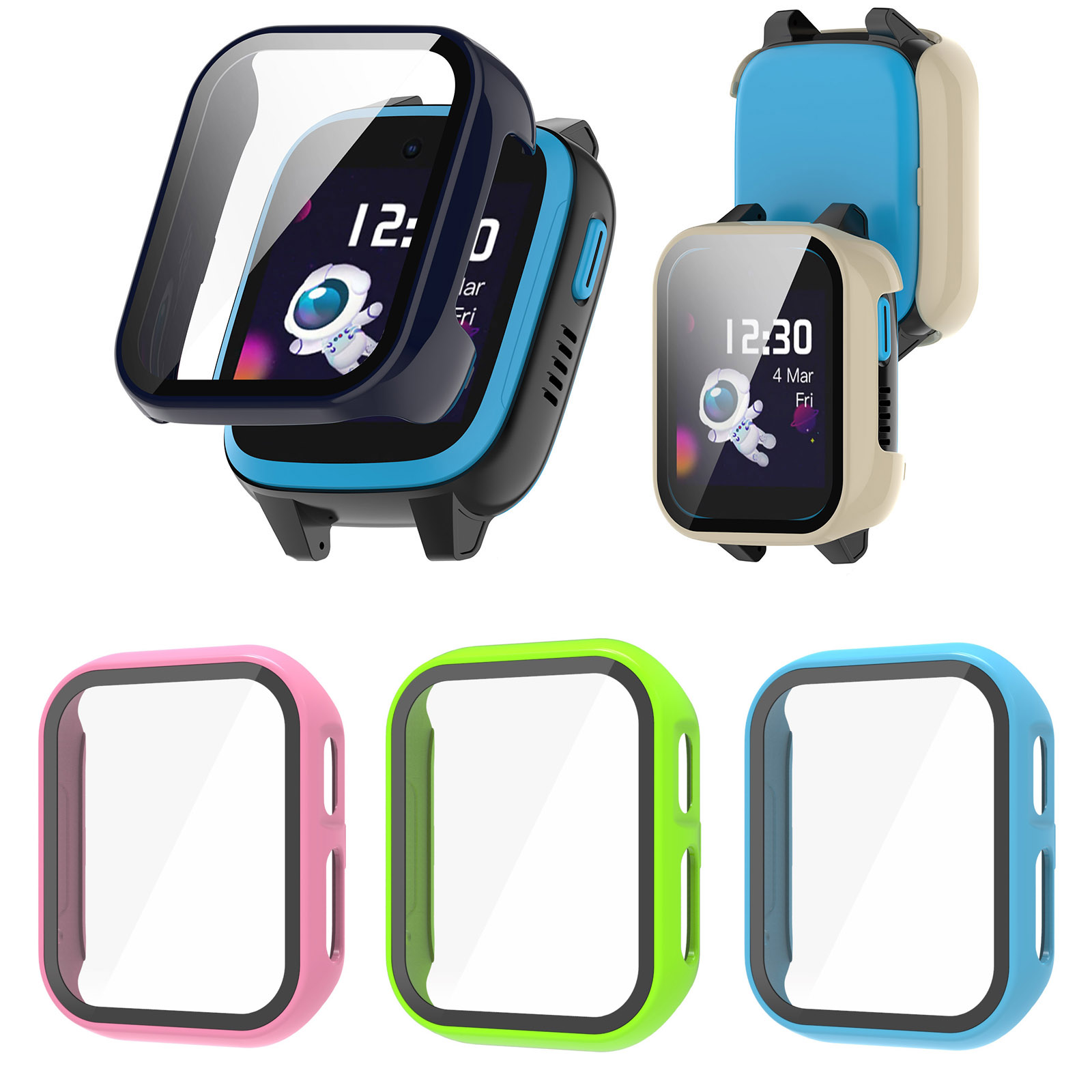 حافة صلبة شل زجاج واقي للشاشة  - مراجعة Smartwatch Watches For Kids وسعره