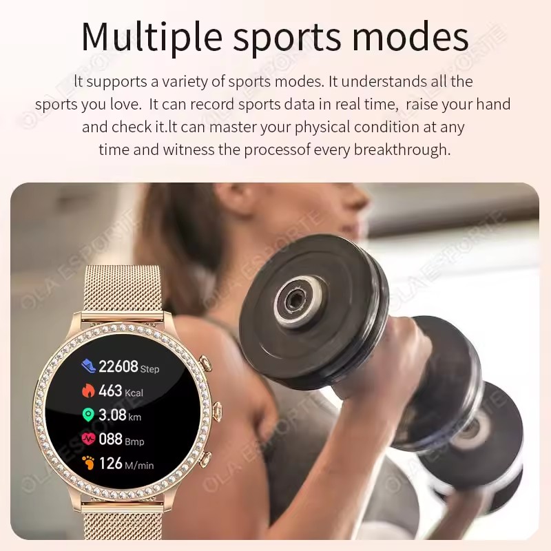 ساعة ذكية أنيقة للسيدات، تدعم  - مراجعة Watches Ladies Smartwatch وسعره
